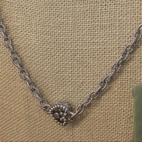 Judith Ripka Silver Chain Necklace with Heart Accents - Picture 7 of 8
